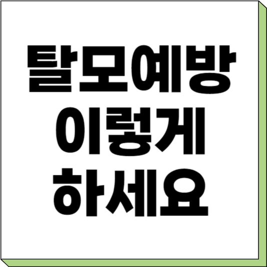 탈모 예방