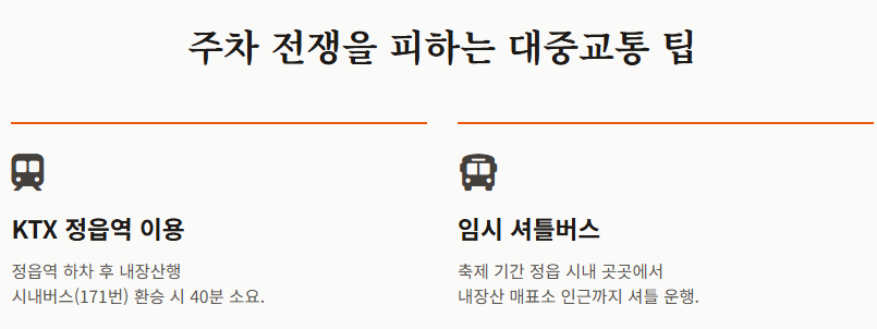 내장산 단풍축제 기간