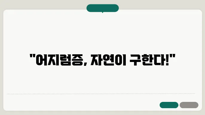 어지럼증에 좋은 차의 종류