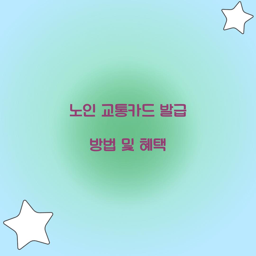 노인 교통카드 발급