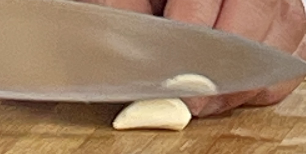 한식조리기능사 실기시험 준비 - 육회 - 마늘 편썰기