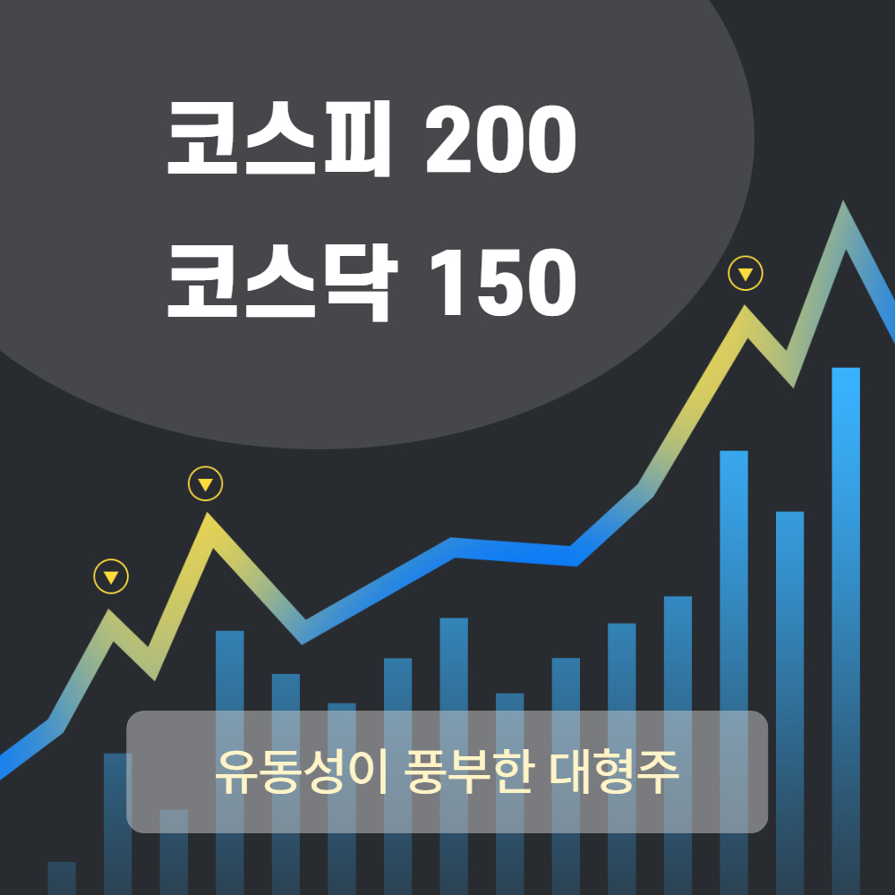 유동성이 풍부한 대형주 코스피200, 코스닥150