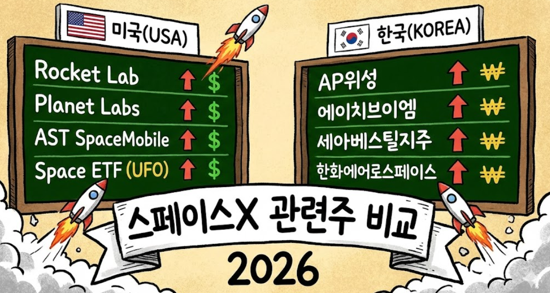 스페이스X 미국주식 관련주 미국과 한국 비교 정리 2026