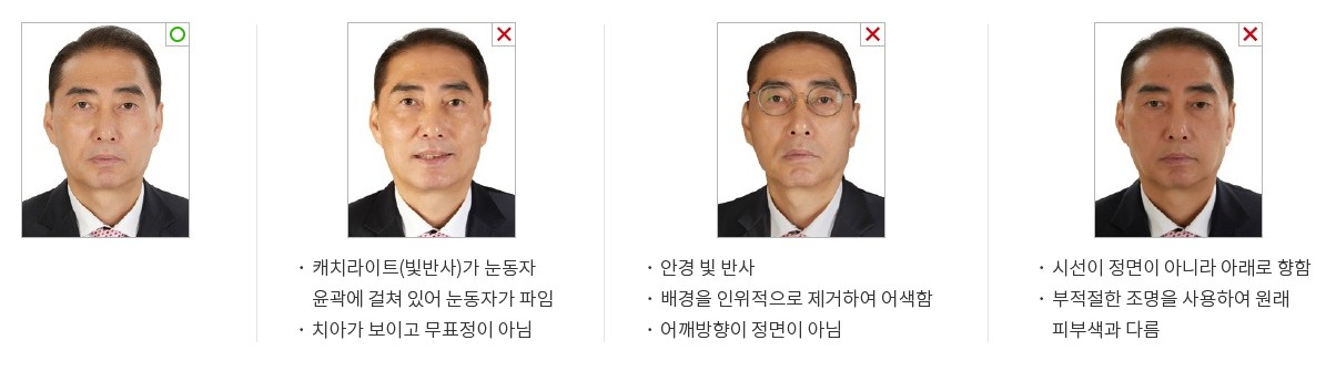 여권발급 준비물 - 사진규격안내