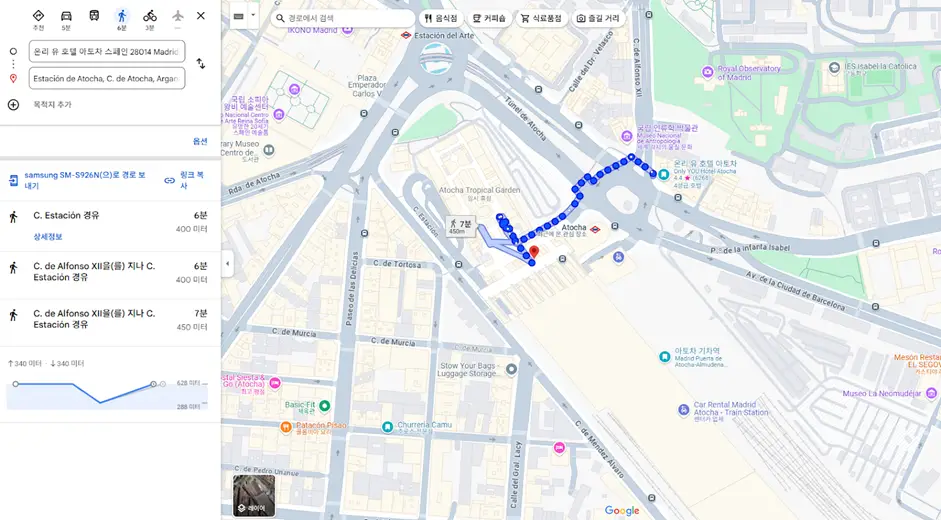 호텔 구글 지도 캡쳐화면