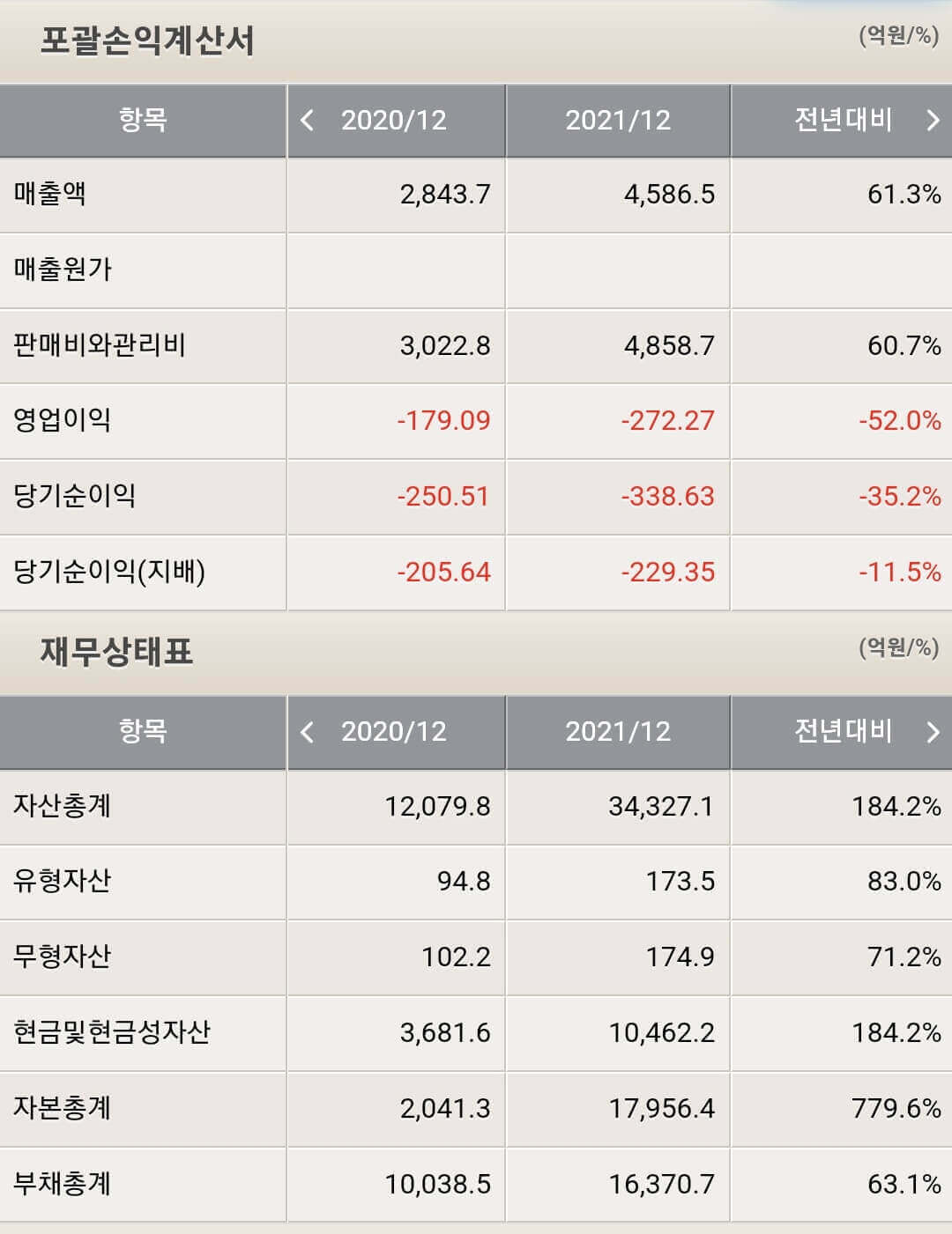 카카오페이 재무제표
