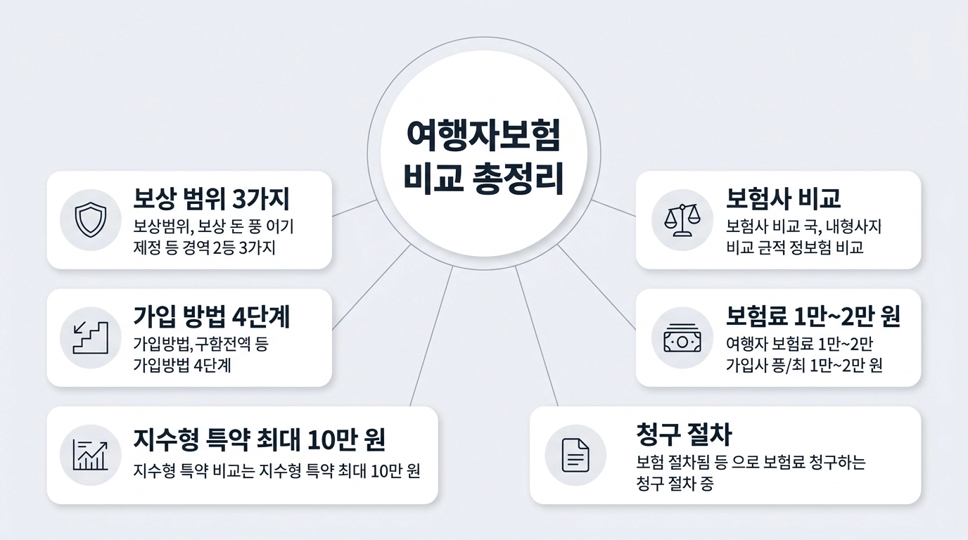 2026년 여행자보험 비교 추천 가입방법 보상범위 총정리 인포그래픽