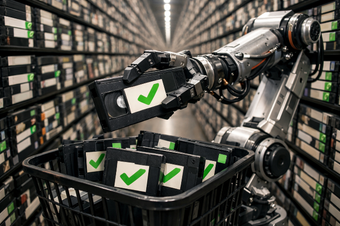 방대한 자료 중 안전한 스톡 소스만 골라내는 로봇 팔