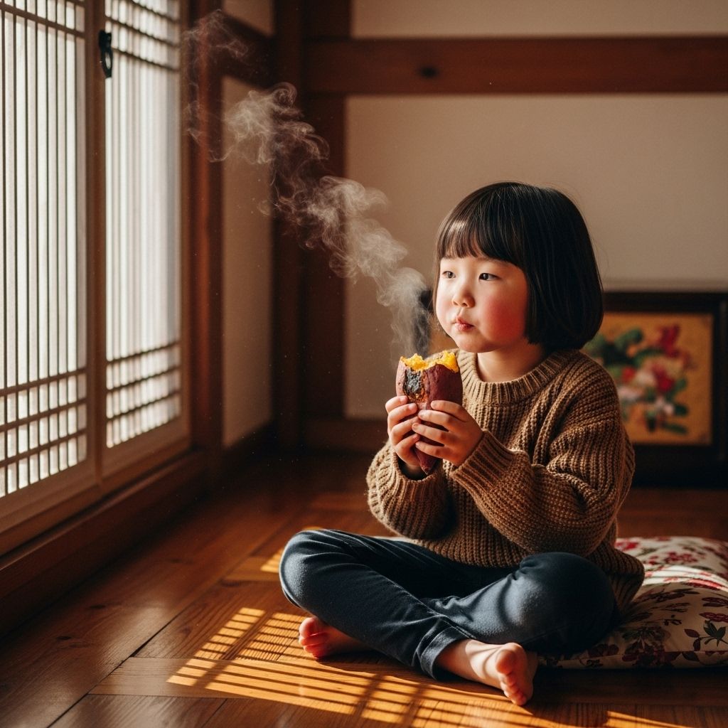 친환경보일러 보조금, 군고구마를 먹고 있는 아이