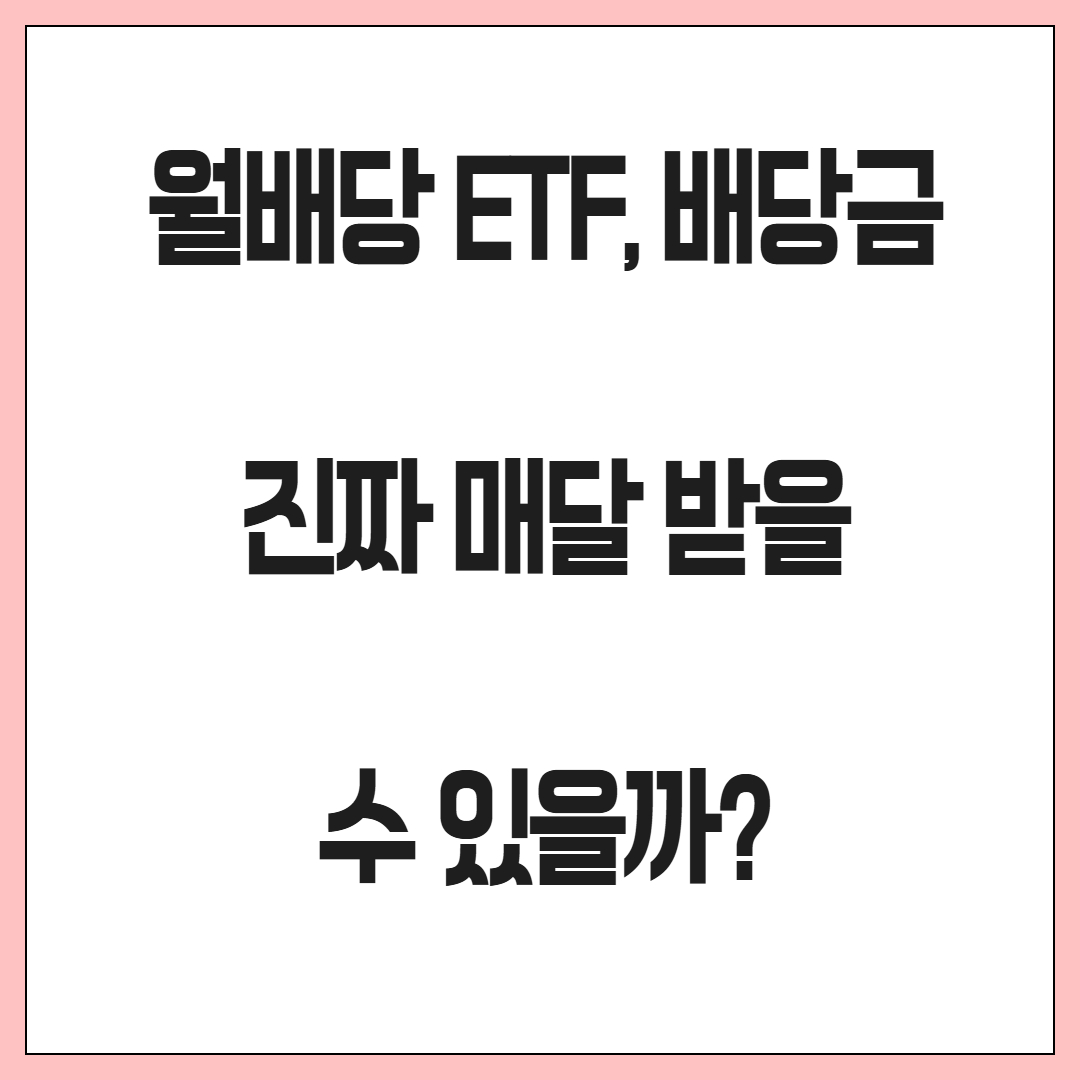 월배당 ETF, 배당금 진짜 매달 받을 수 있을까?