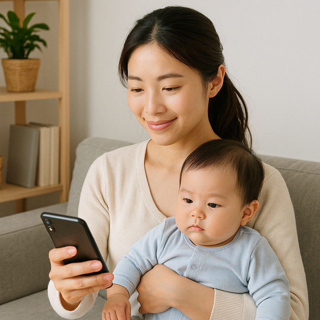 육아하면서 스마트폰 부업하고 있는 주부