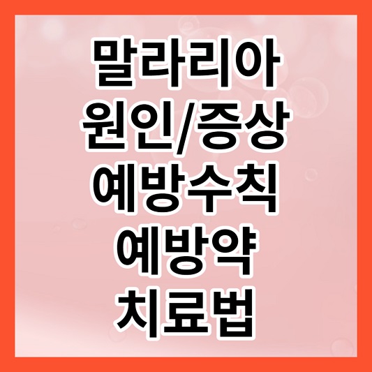 말라리아 원인, 증상, 예방수칙, 예방약, 치료법