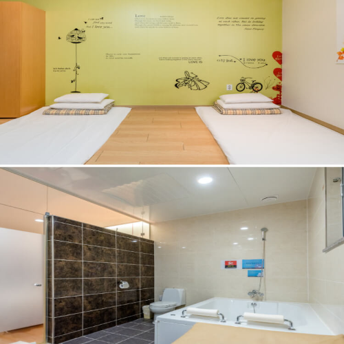 힐사이드 온천텔 온돌룸&amp;#44; 특실 욕실 욕조