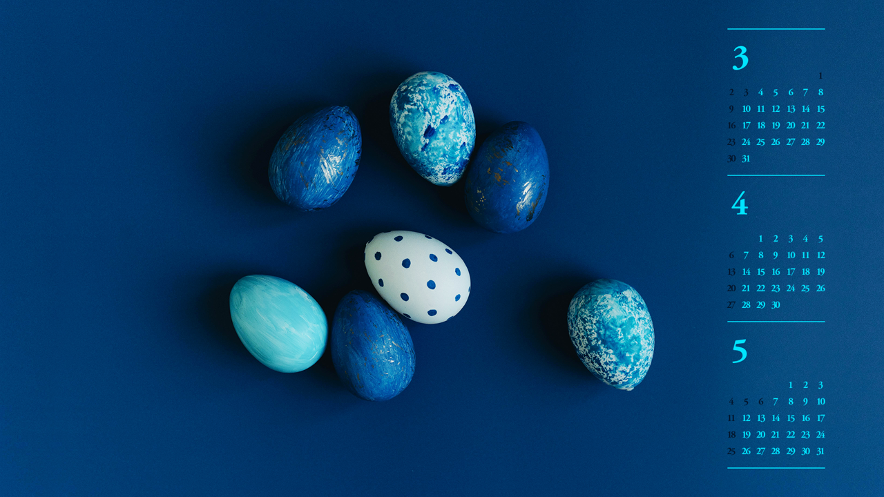 12 파란색 계란 B - 2025년4월 노트북배경화면
