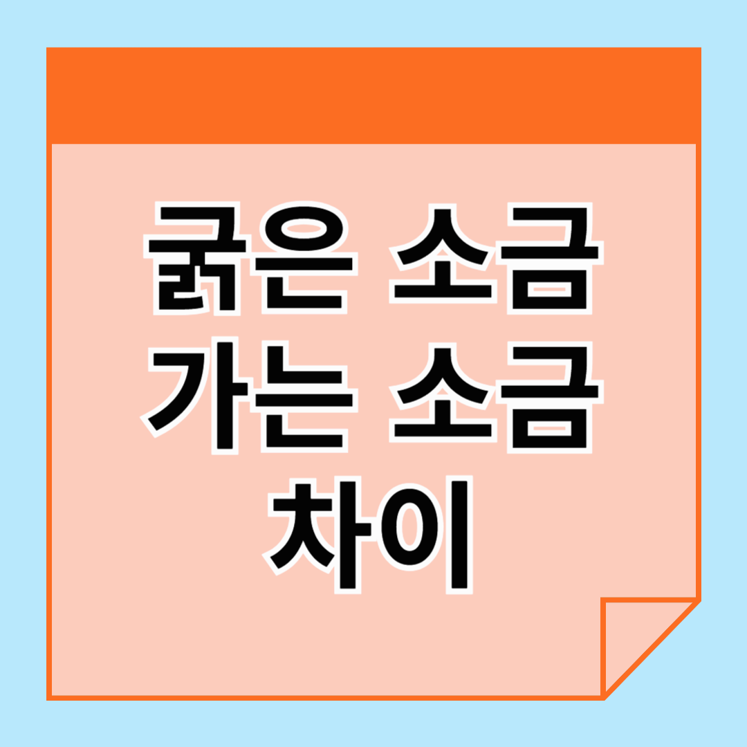 굵은 소금 가는 소금 차이