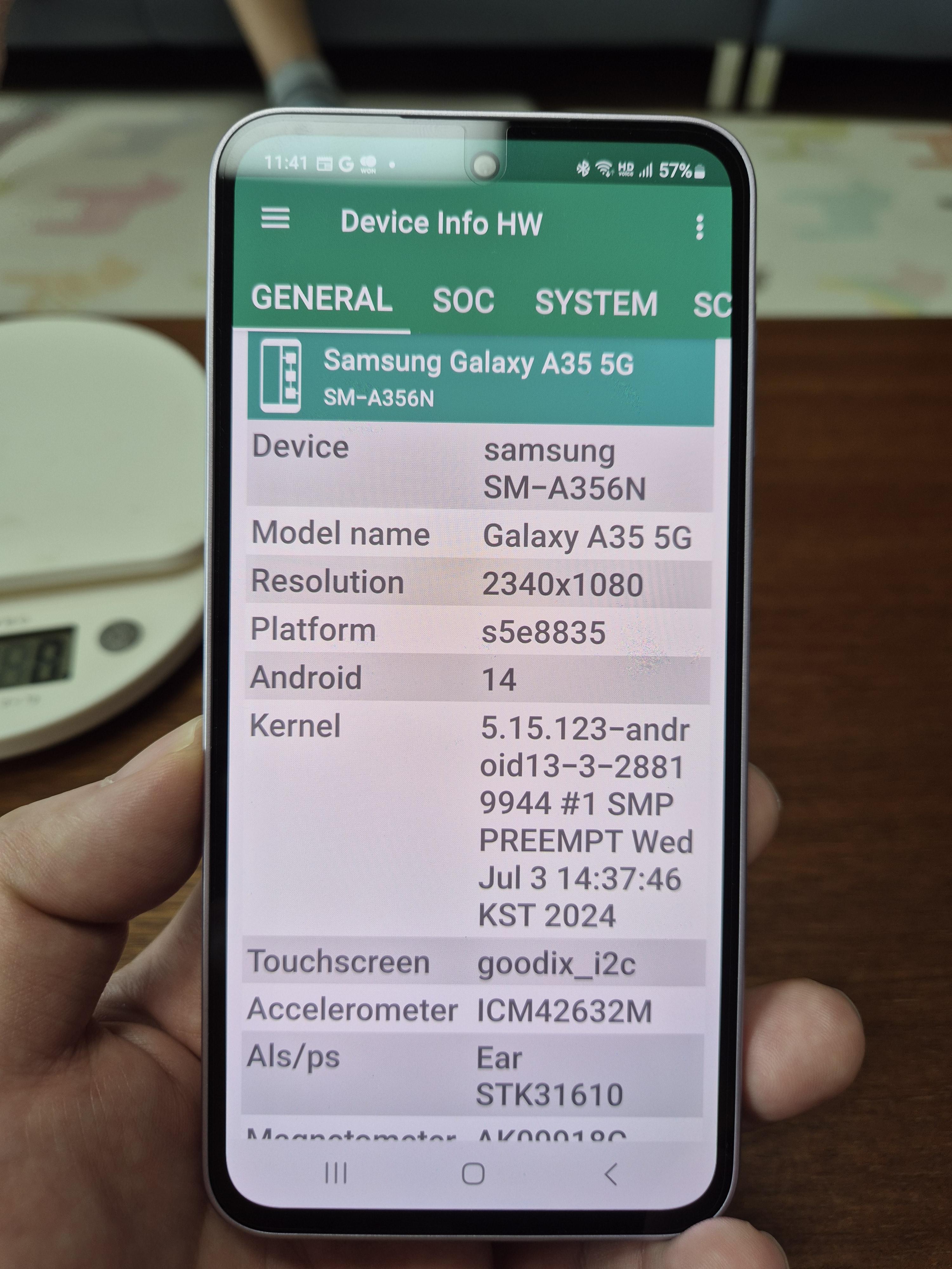 갤럭시 A35 디바이스 정보