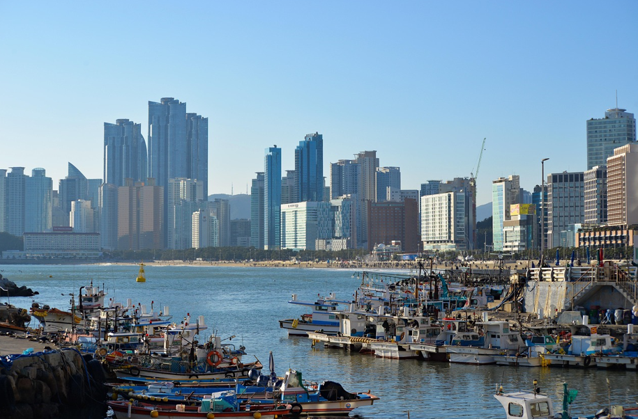 부산 해변 모습 사진