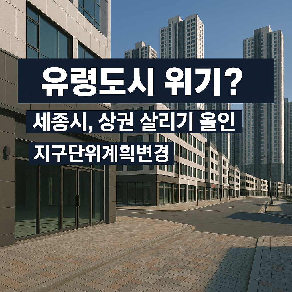 상가공실률이 높은 세종시의 한산한 거리의 모습