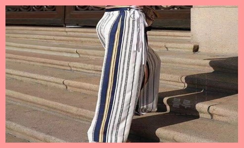 스트라이프 와이드 레그 팬츠 스타일링 팁