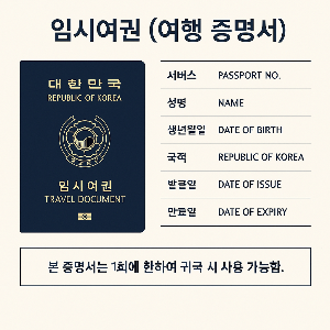 임시여권(여행 증명서) 예시 이미지