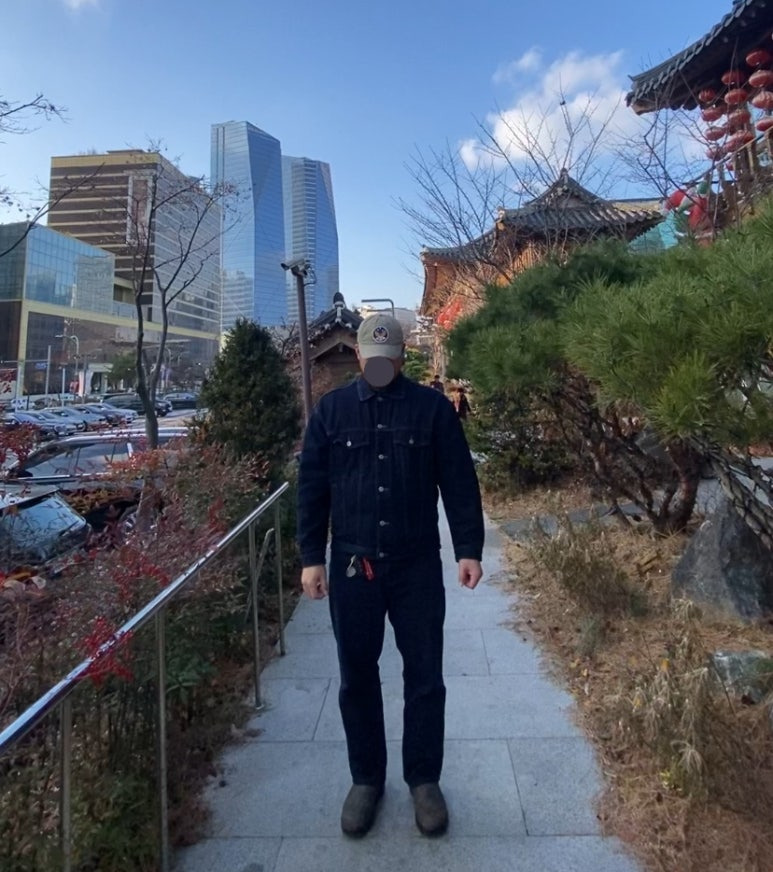 데일리룩('25. 12. 14.)폴로랄프로렌 더블알엘 가먼트다잉 트윌 볼캡, 무신사스탠다드 생지 데님 트러커 재킷, 무신사스탠다드 생지 데님 팬츠, 블런드스톤 585 러스틱브라운