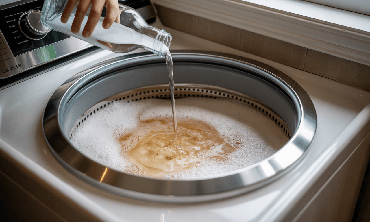 세탁기-냄새-세탁기-안에-식초와-베이킹소다-넣는-모습