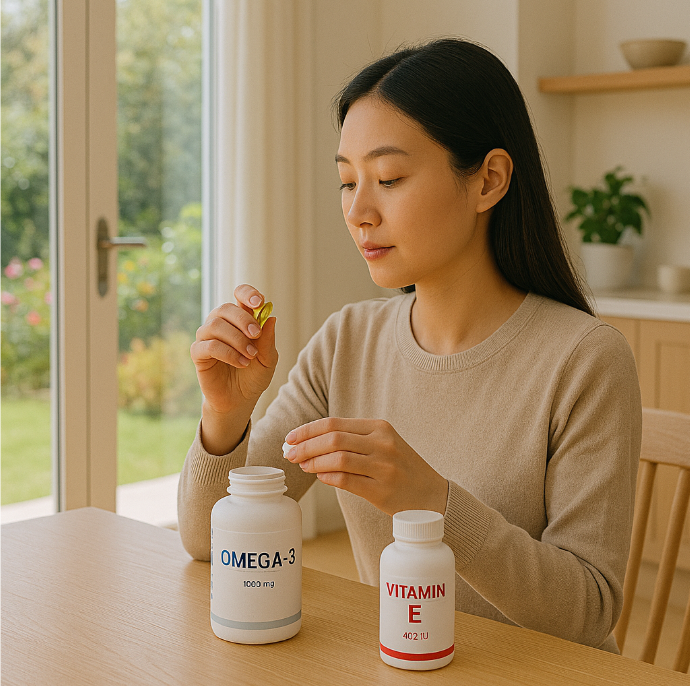 혈관 건강을 위한 루틴 오메가-3 비타민E