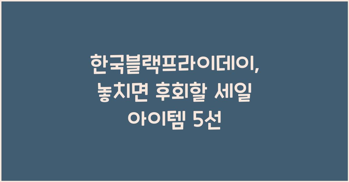 한국블랙프라이데이