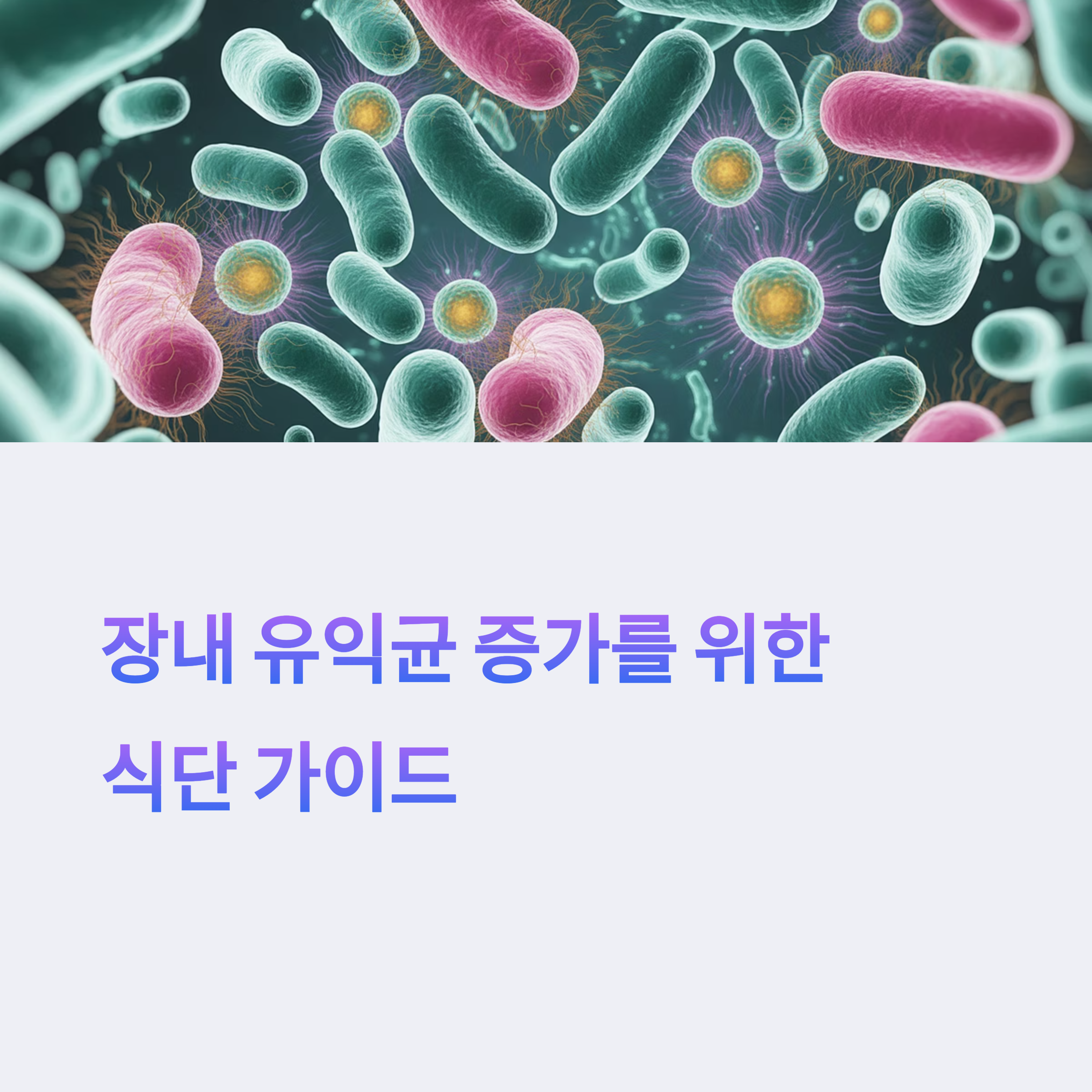 장내 유익균을 늘리는 식사 조합
