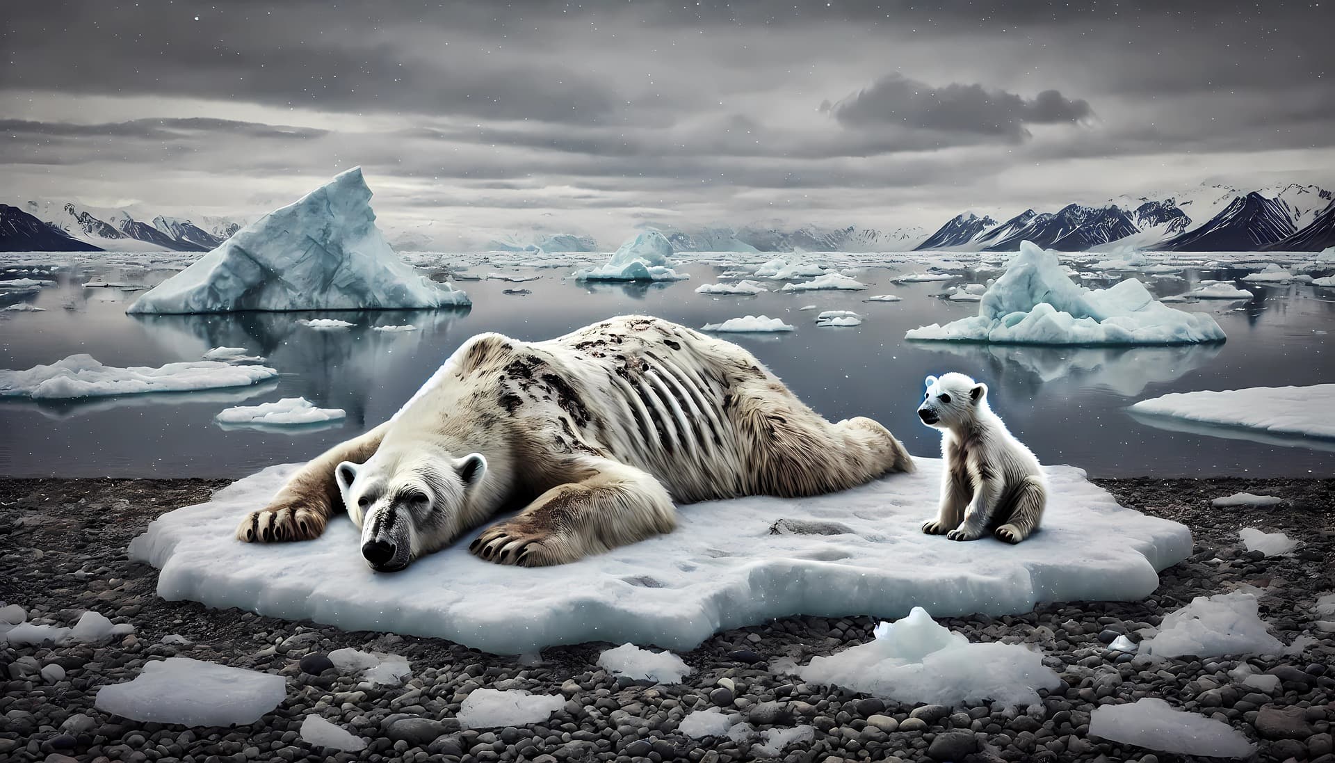 죽어가는-북극곰