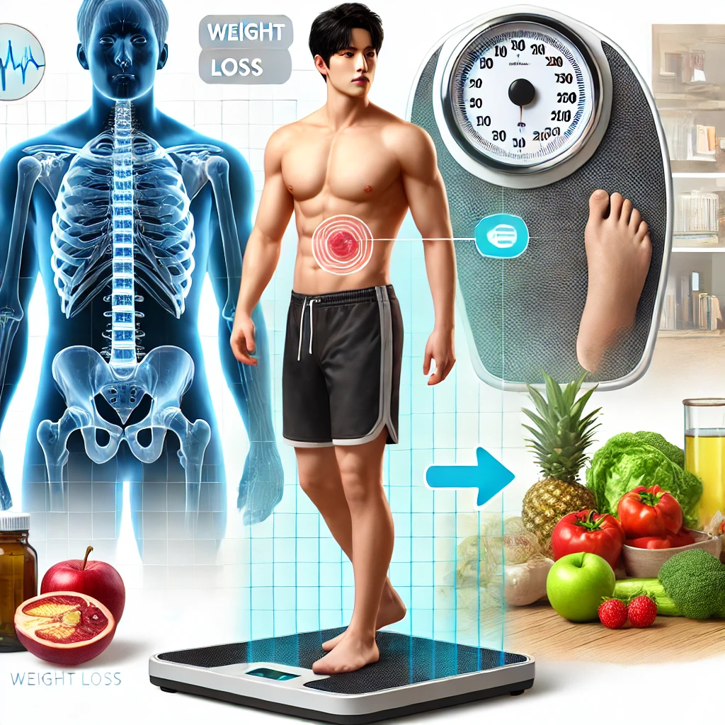 "체중 감량으로 남성호르몬 수치가 증가하고 정력이 개선되는 긍정적 변화"