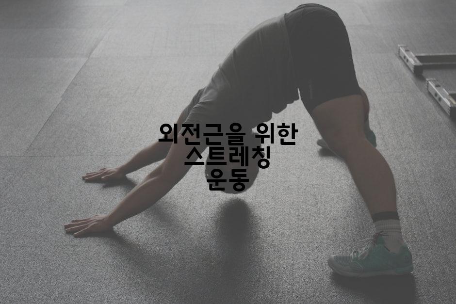 외전근을 위한 스트레칭 운동