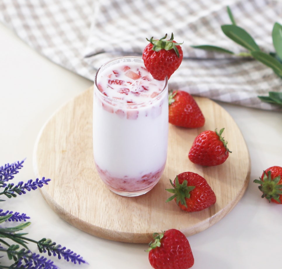 딸기청 & 카페 딸기라떼 만들기