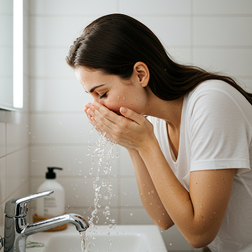 즉시 클렌징 깨끗한 물로 세수