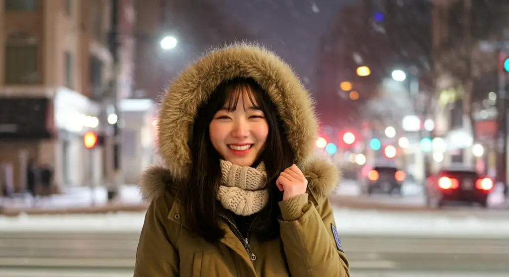 한겨울의 여성