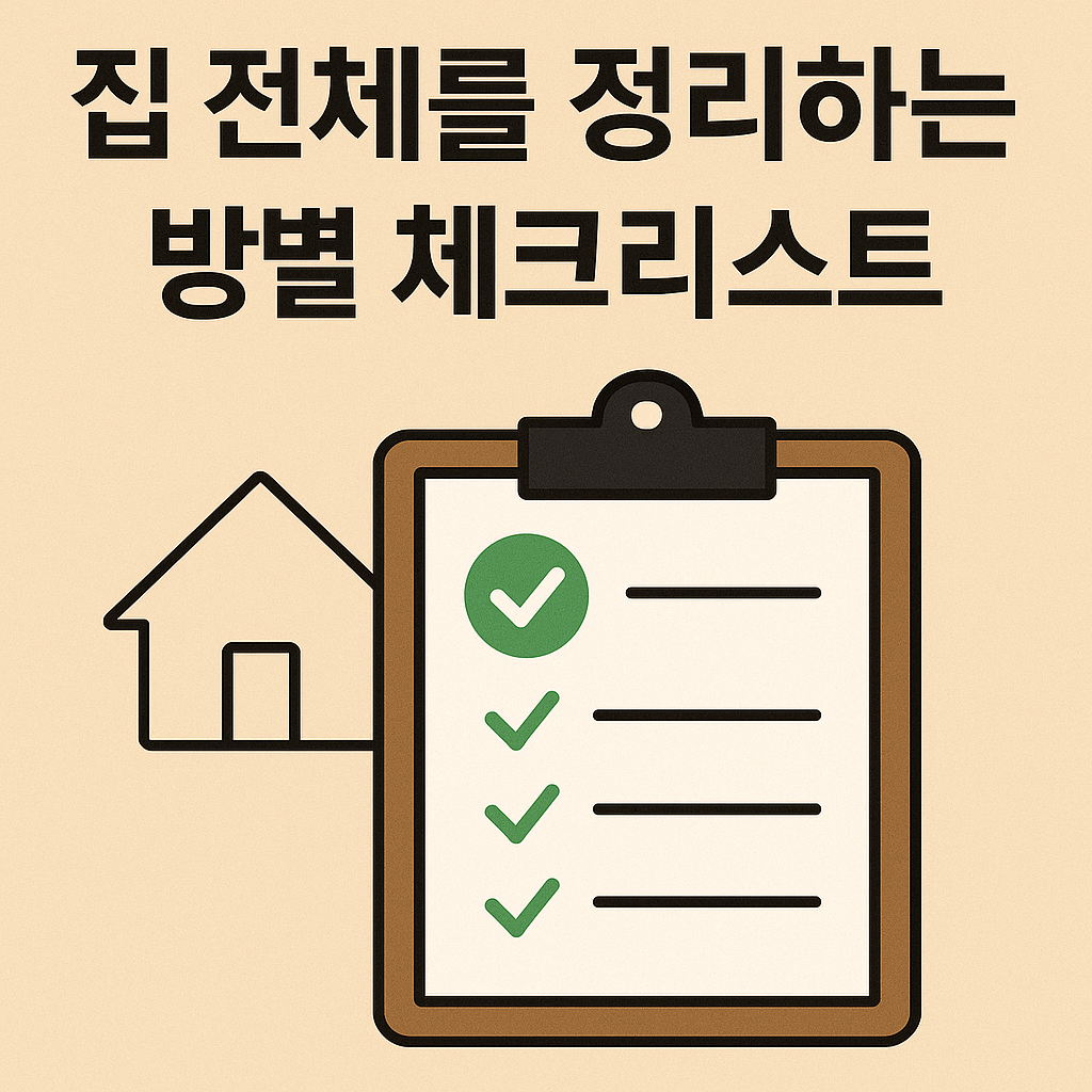 집 전체를 정리하는 방별 체크리스트