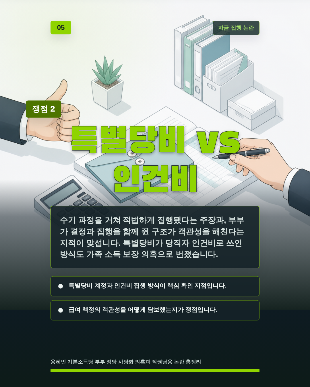 특별당비 vs 인건비