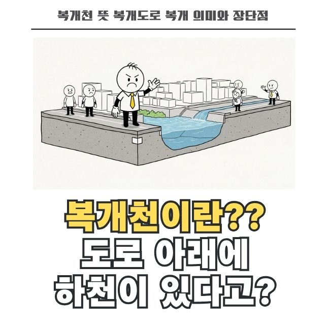 하천을 덮어 만든 도심 속 복개도로의 구조와 원리