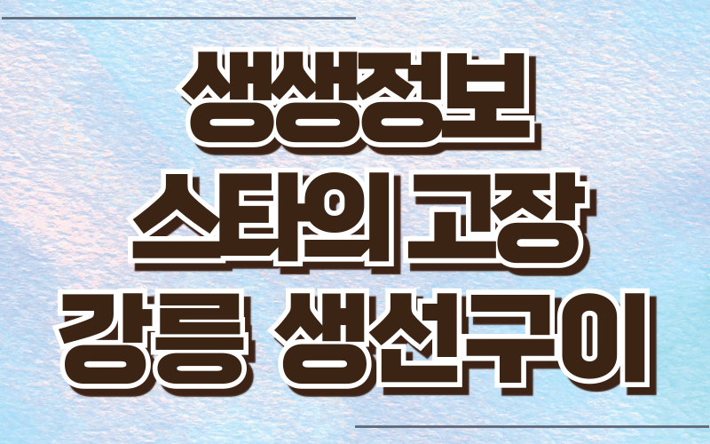 생생정보 스타의고장 황범식 강릉 생선구이