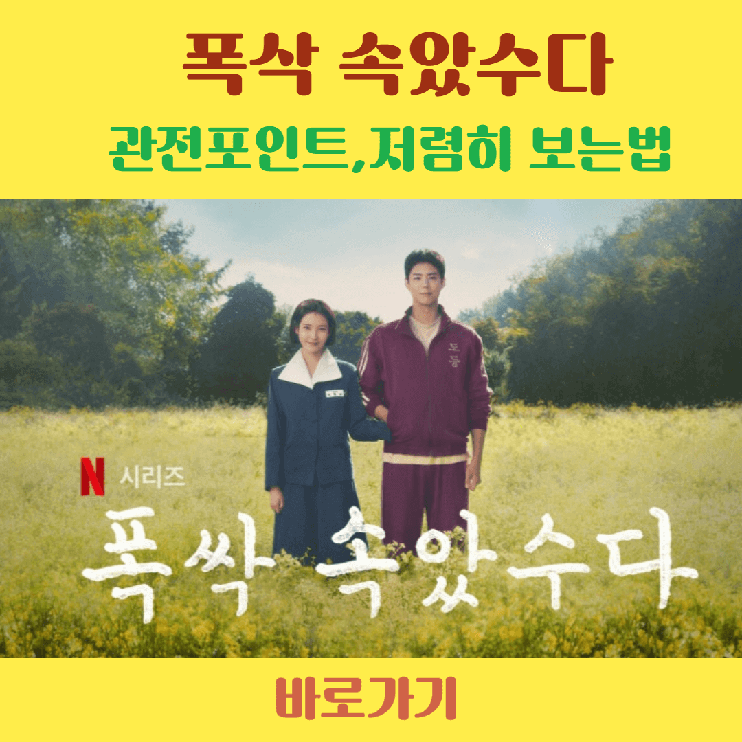 폭삭 속았수다 애순이는 치매고 관식이는 아픈걸까?예측,넷플 저렴히보기