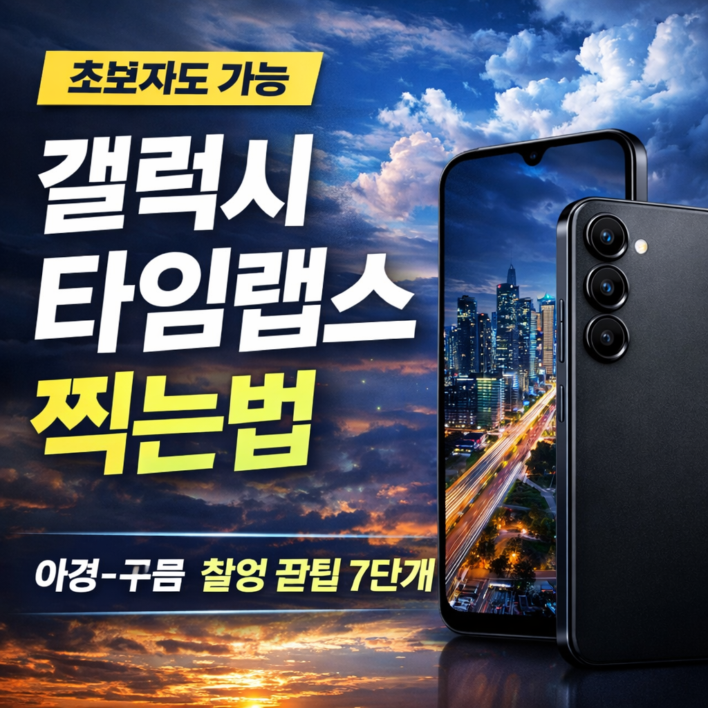 갤럭시 타임랩스 찍는법 7단계 야경&middot;구름 촬영