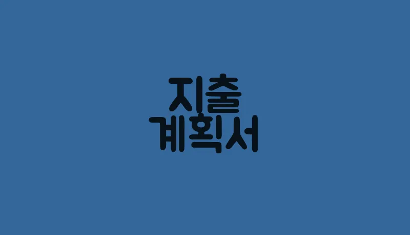 지출계획서
