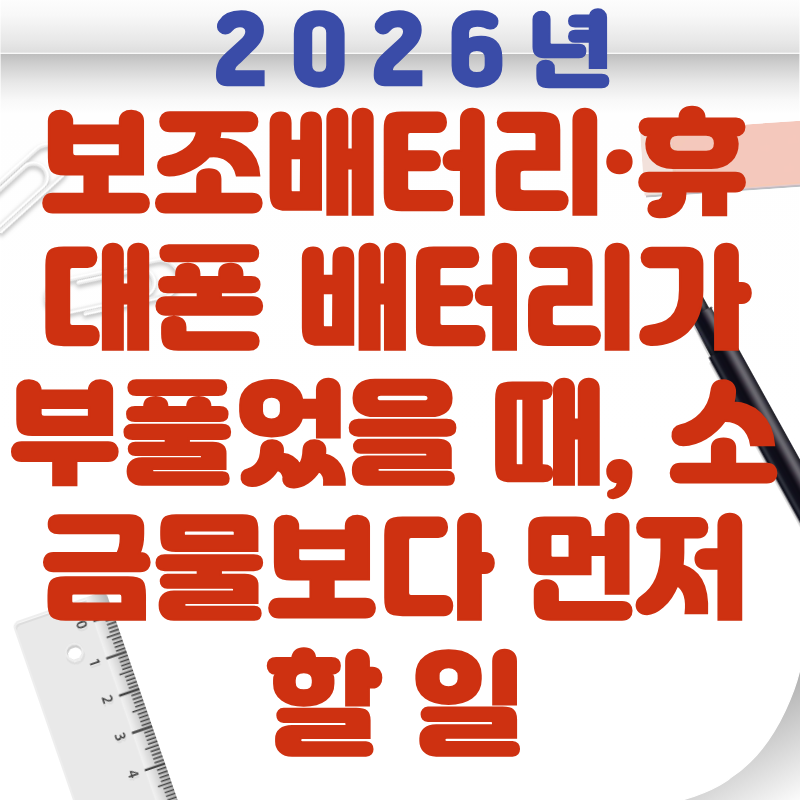 보조배터리&middot;휴대폰 배터리가 부풀었을 때, 소금물보다 먼저 할 일
