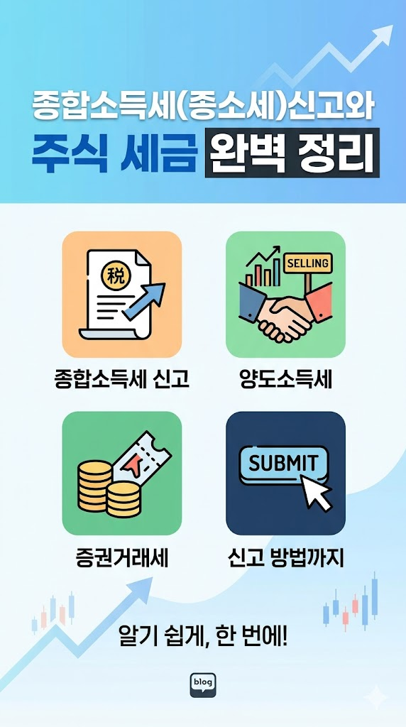 종합 소득세(종소세)신고와 주식 세금 완벽 정리-양도소득세&middot;증권거래세&middot;신고 방법까지