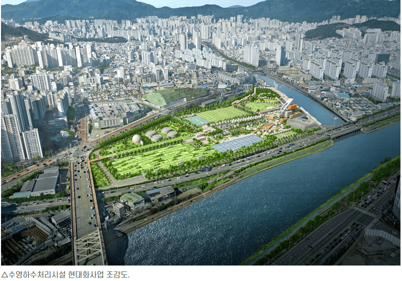 수영하수 처리장 지하화 조감도