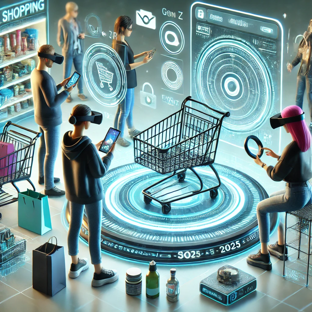 Z세대가 AR&middot;VR 기술을 활용해 온라인 쇼핑하는 모습