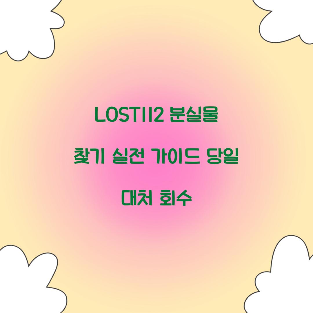 LOST112 분실물 찾기