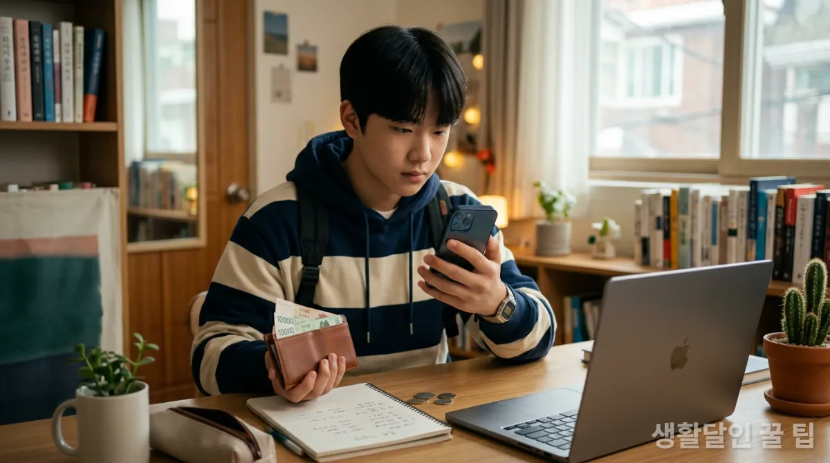 디지털 용돈 앱과 현금 지갑을 동시에 사용하는 한국 청소년