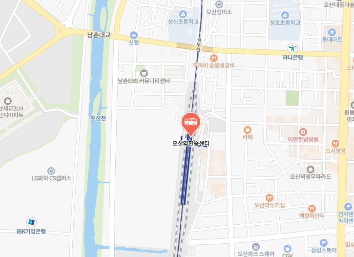 오산버스터미널 위치-지도