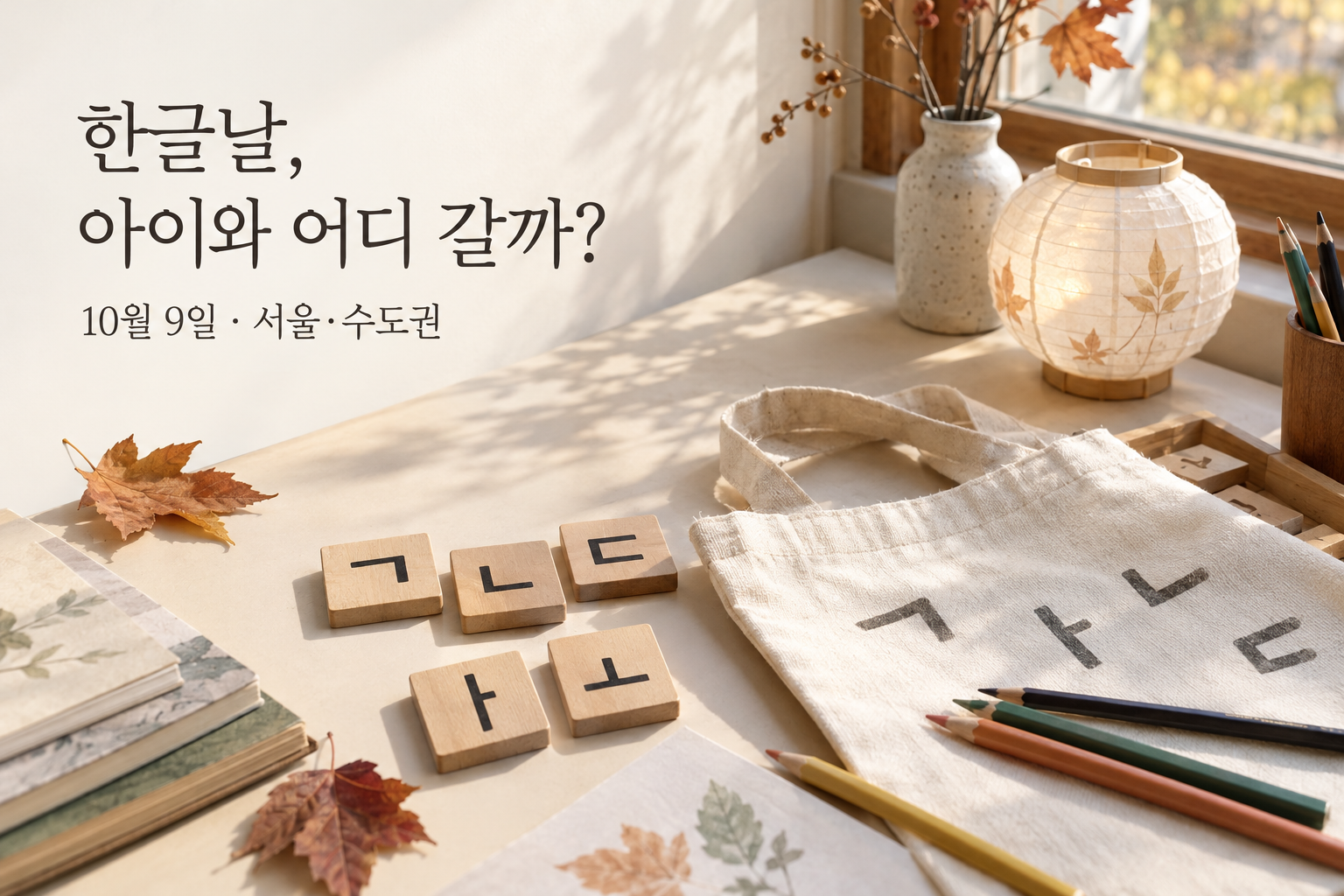 한글 체험을 주제로 그린 한글날 대표 그림
